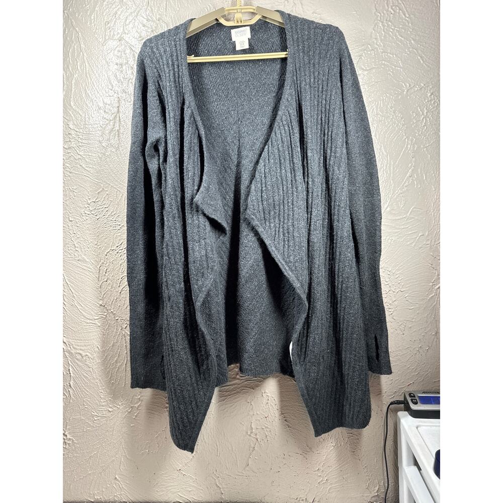 Sigrid Olsen Cardigan Shrug Stretch Knit Ultra Plush Waterfall‎ Gray Size XS